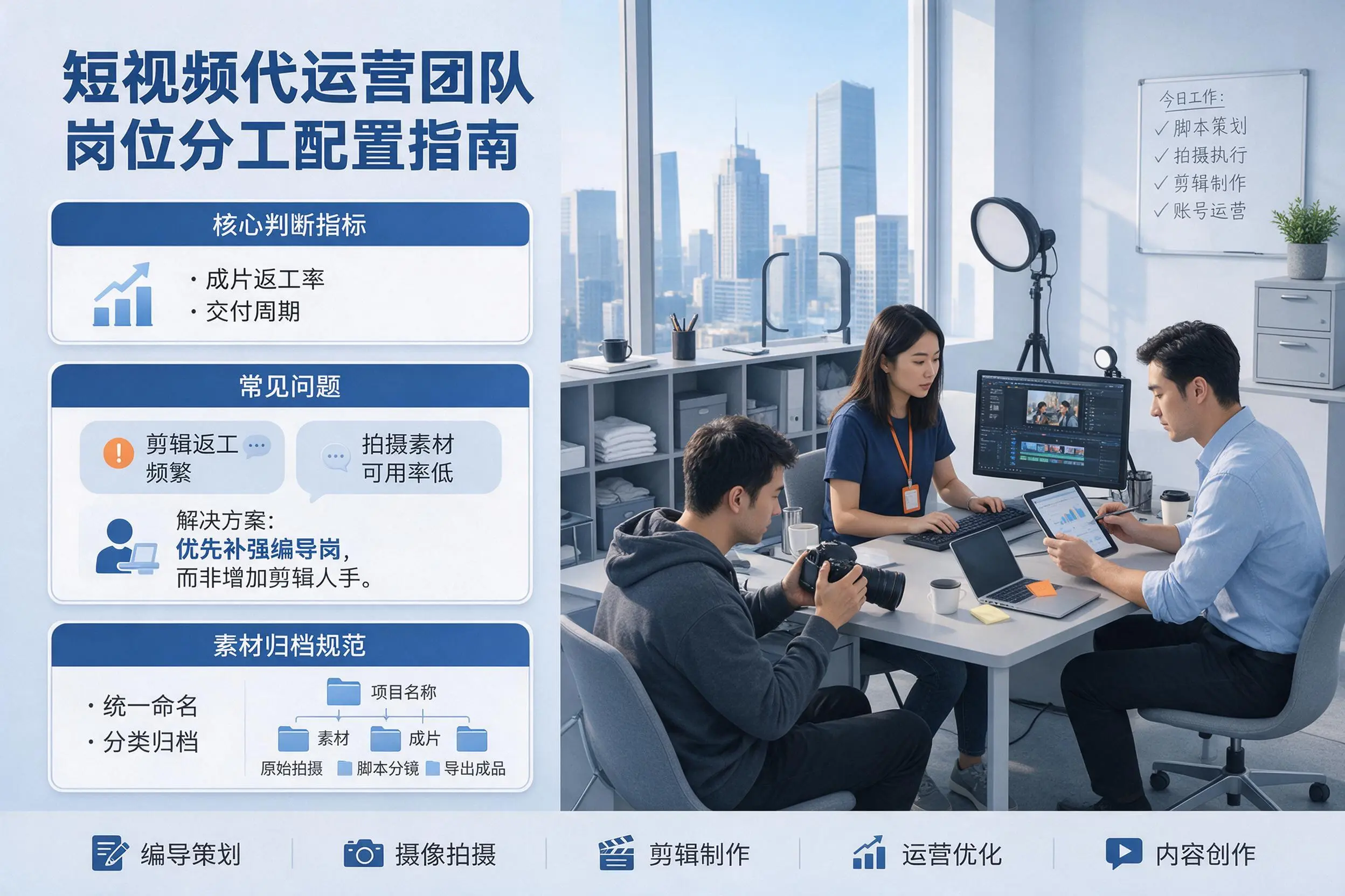 短视频代运营团队如何配置？承德企业岗位分工科普说明