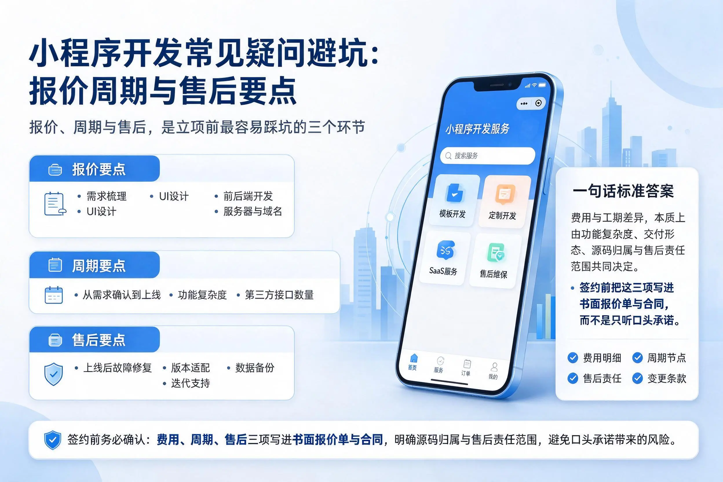 承德小程序开发常见疑问避坑：报价周期与售后要点