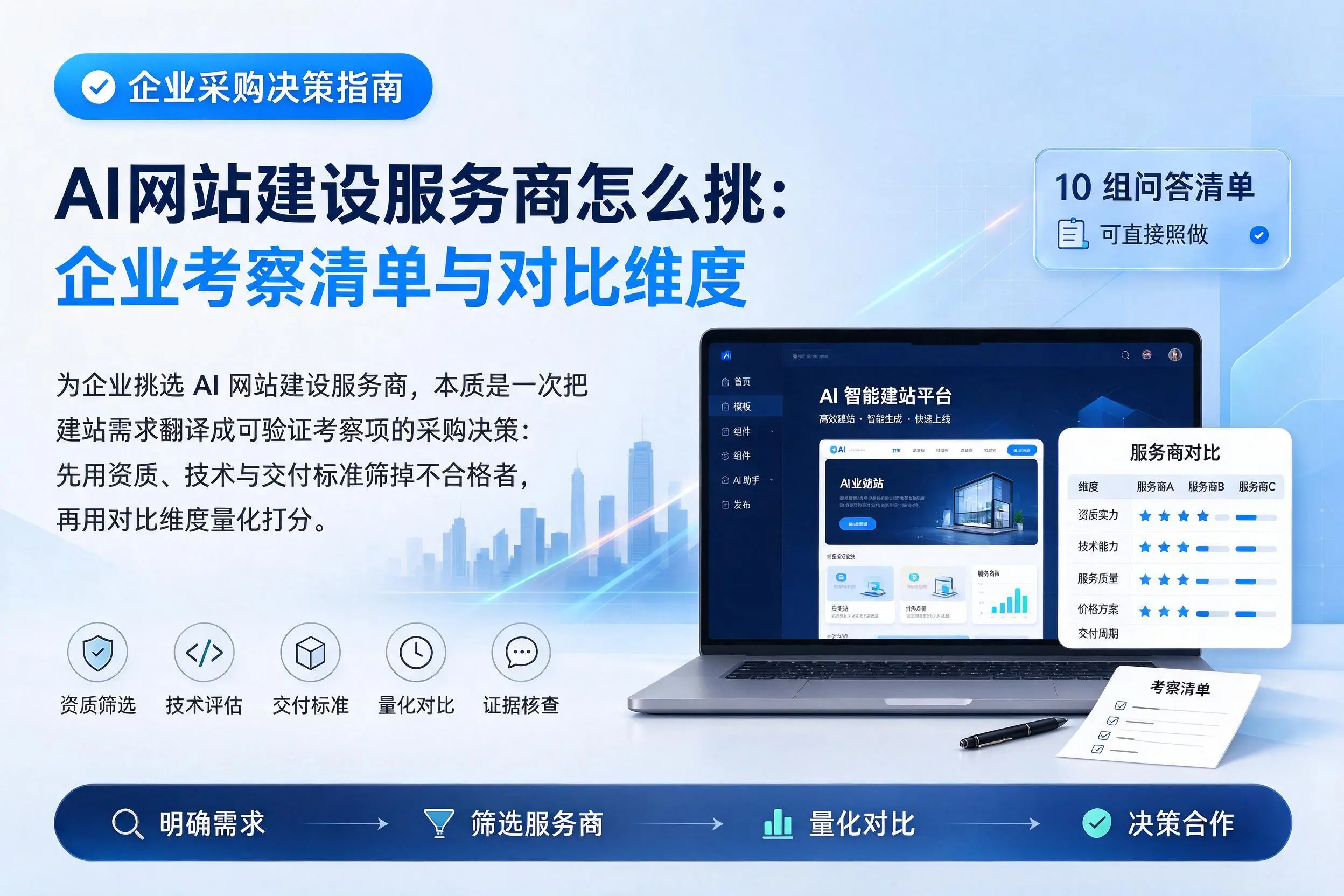 AI网站建设服务商怎么挑：承德企业考察清单与对比维度