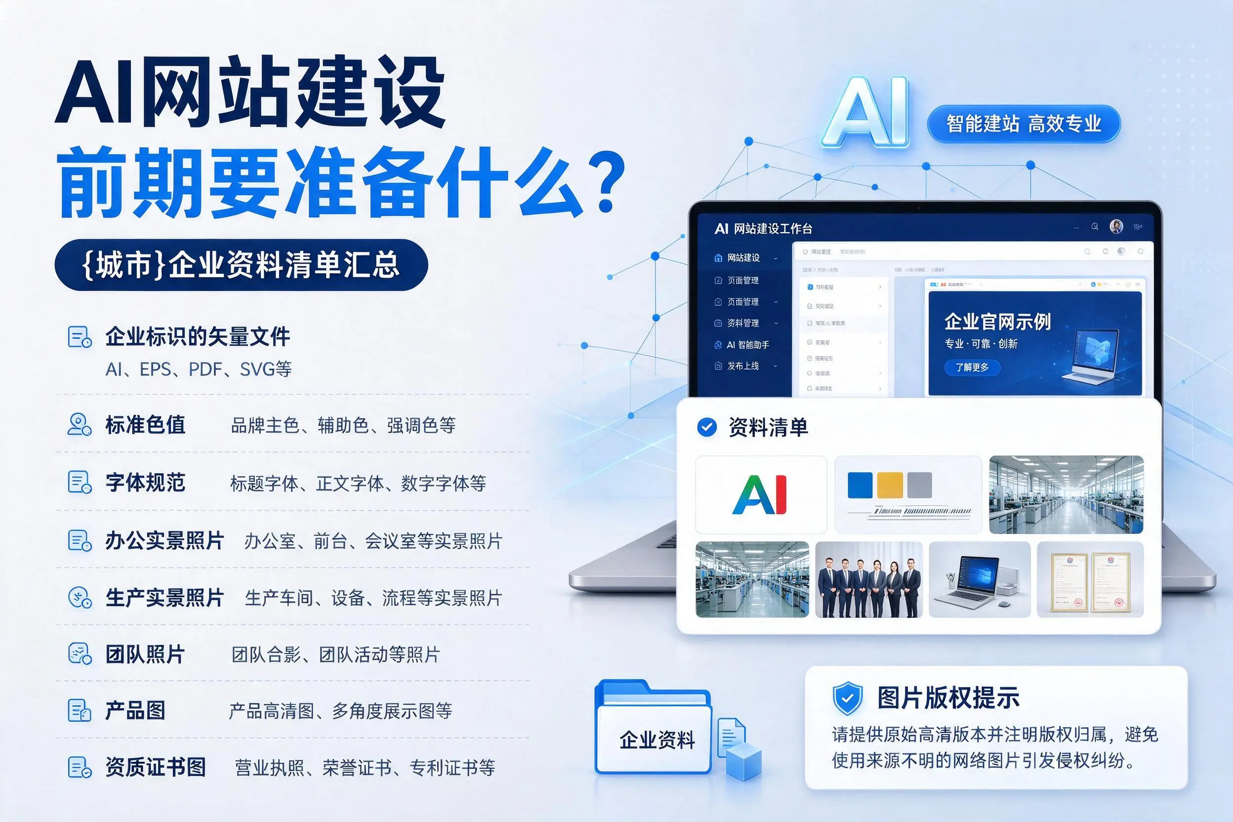 AI网站建设前期要准备什么？承德企业资料清单汇总