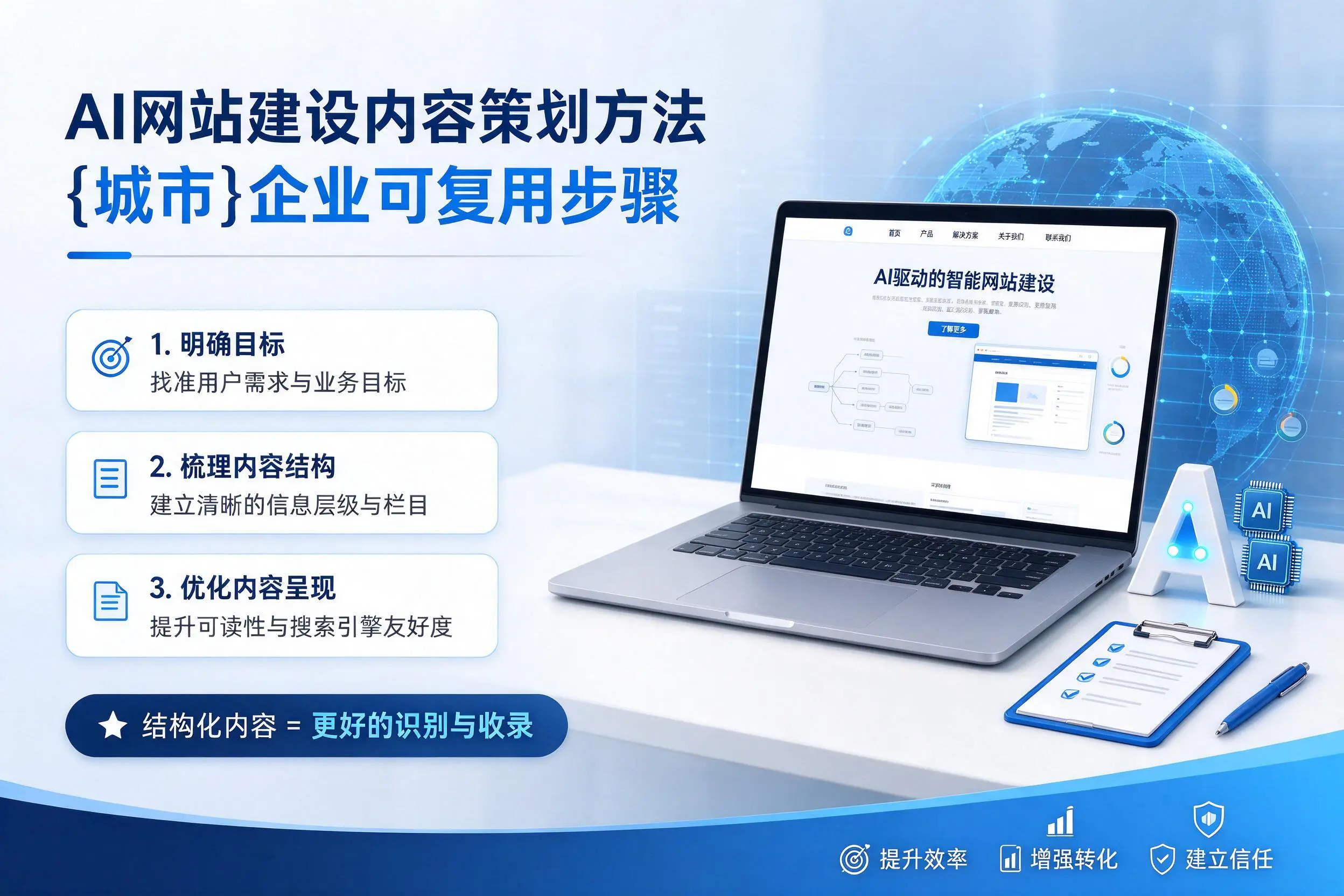 AI网站建设内容策划方法，承德企业可复用步骤