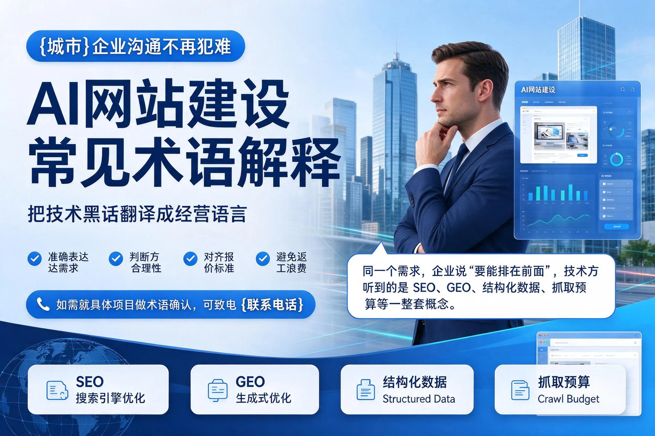 AI网站建设常见术语解释，承德企业沟通不再犯难