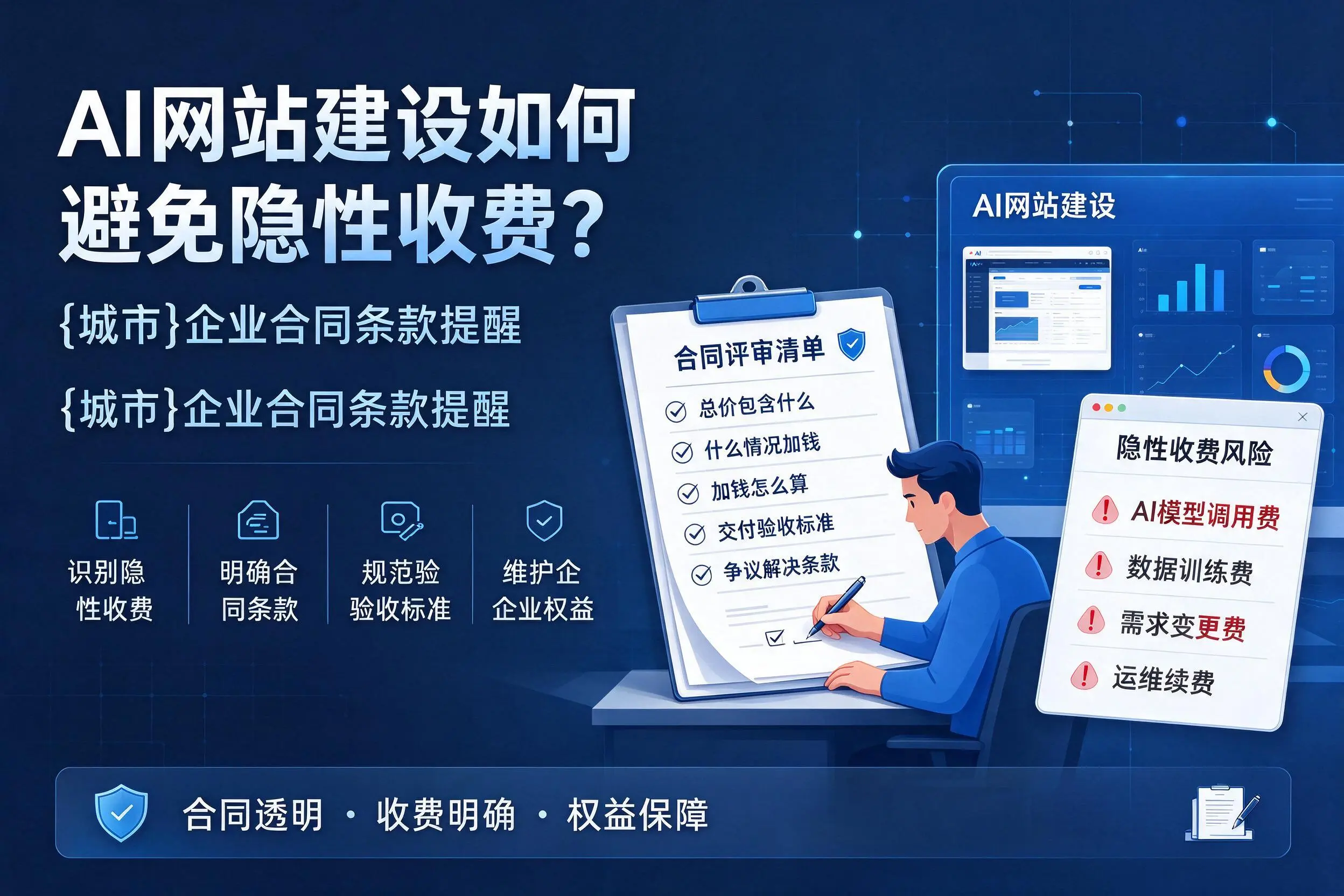 AI网站建设如何避免隐性收费？承德企业合同条款提醒