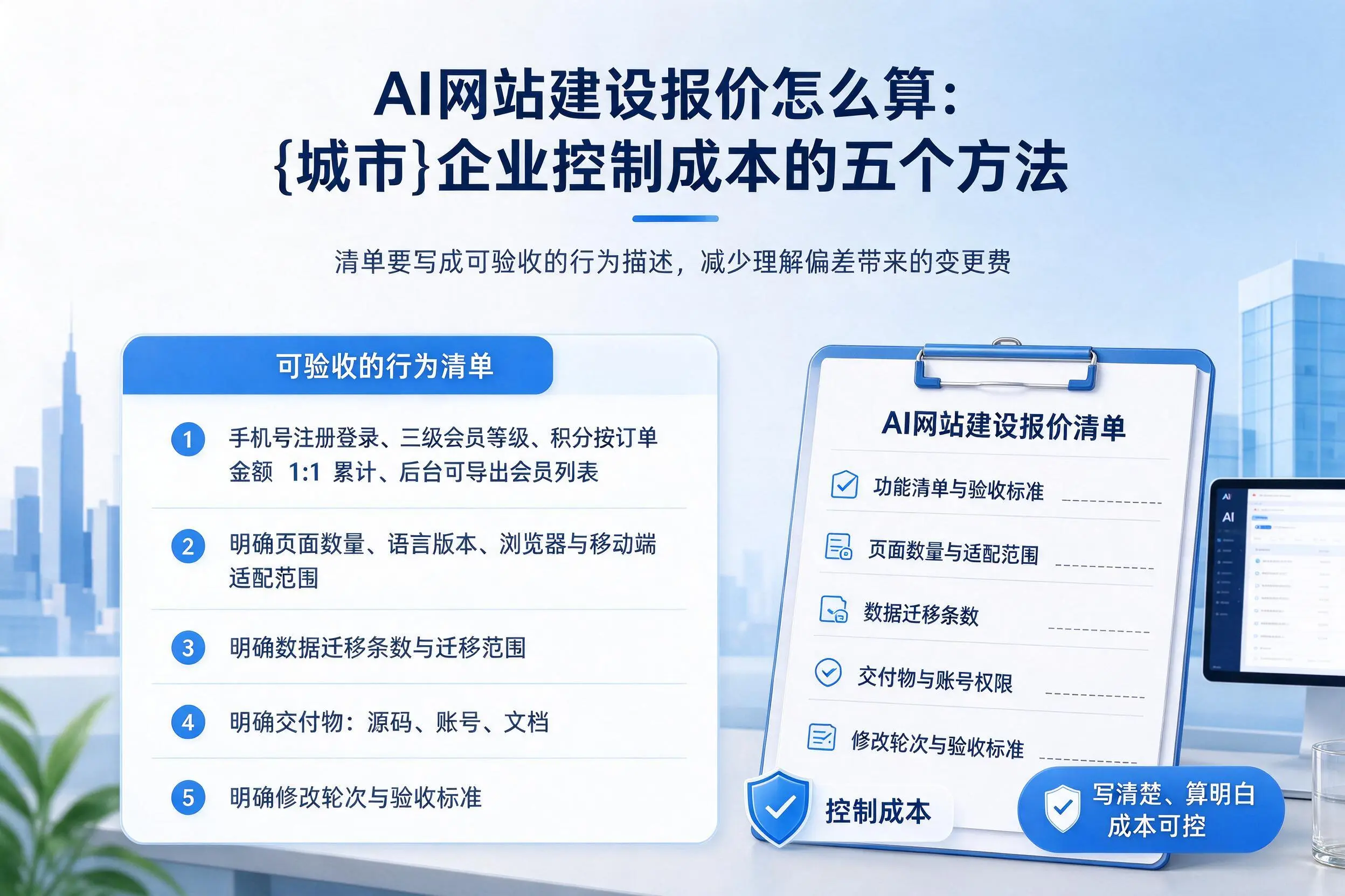 AI网站建设报价怎么算：承德企业控制成本的五个方法
